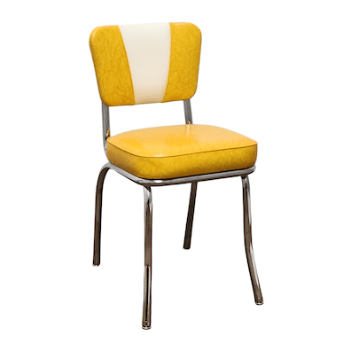Yellow Retro V Back Dining Chair