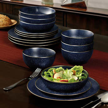 Mikasa Julianna Blue 16-piece Stoneware Dinnerware Set