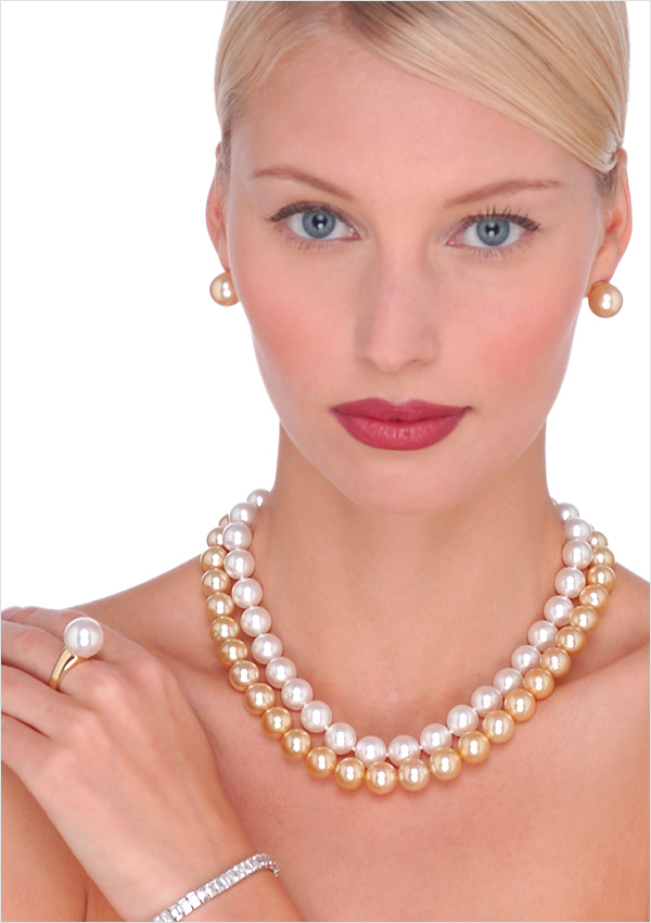 10 x 11mm South Sea Cultured Pearl Necklaces - 16 inches