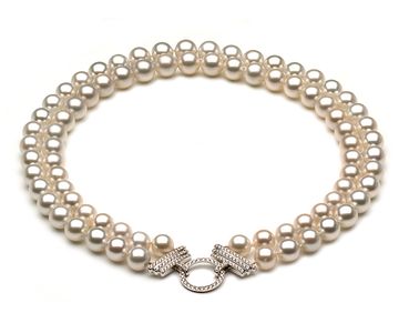 10 x 11mm South Sea Pearl and Diamond Necklace