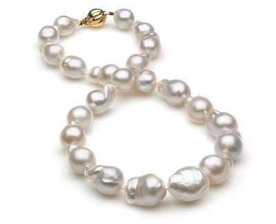 PEARL ( パール )
PCJ-633BB ブームボックスカホン 11x18.8mm White South Sea Semi Baroque Pearl Necklace | American Pearl
