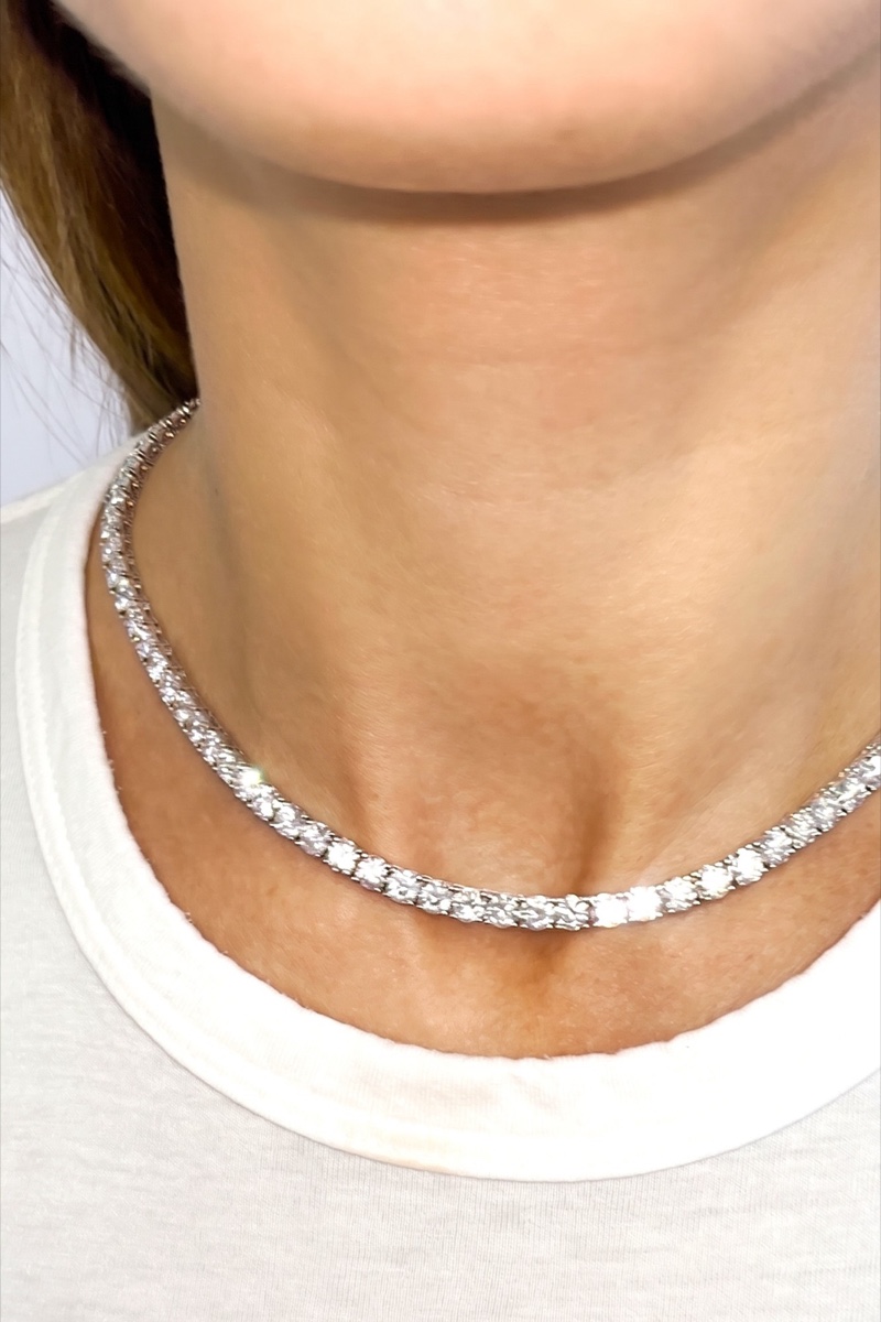 13 Carat Diamond Tennis Necklace 18K Gold