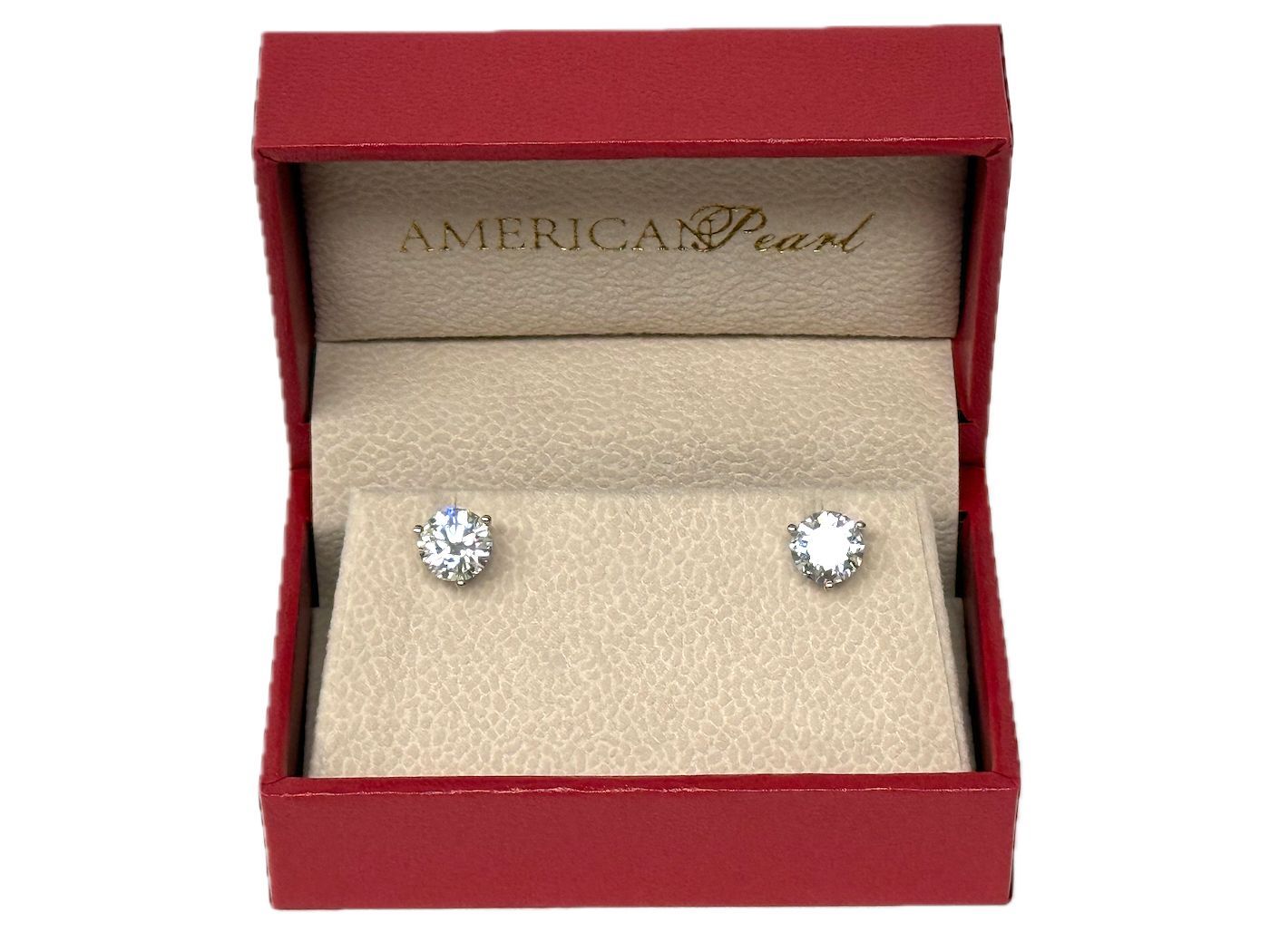3 Carat Round Brilliant Diamond Stud Earrings 