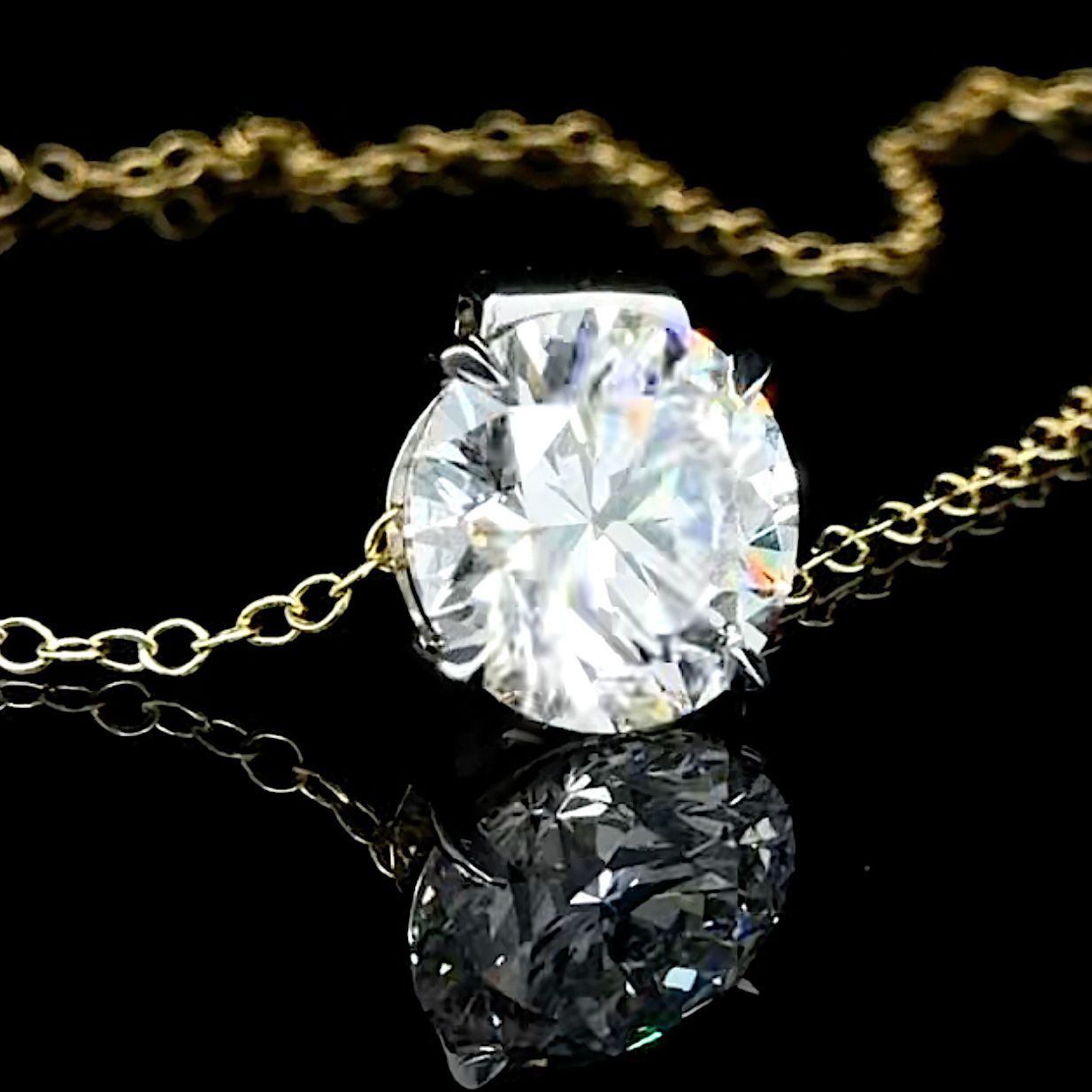 4 Carat Round Brilliant Diamond Pendant