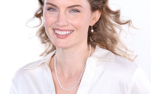 White 6.5-7mm AA Quality Japanese Akoya Cultured Pearl Set - Necklace & Bracelet, Hand-Knotted On Silk