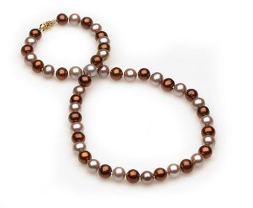 6mm Mocha Lavendar Pearl Necklace