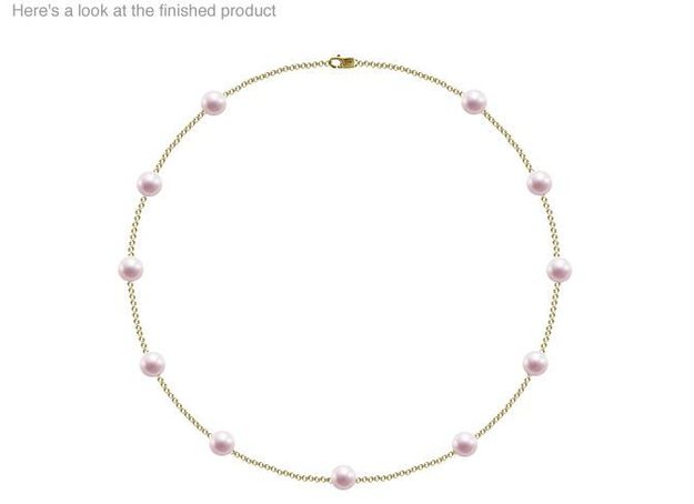 7.5 x 8 mm A Quality  Japanese Akoya Cultured Pearl Tin Cup Necklace