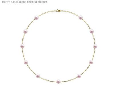 7.5 x 8 mm A Quality  Japanese Akoya Cultured Pearl Tin Cup Necklace