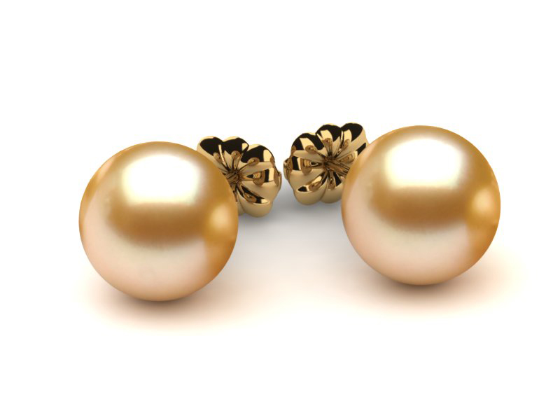 9mm Golden Pearl Earring American Pearl