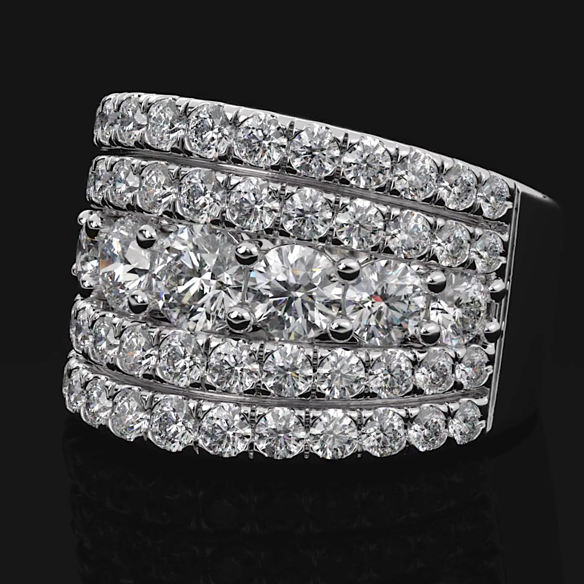 A Five-Row Diamond Anniversary Ring, Commissioned for a Milestone