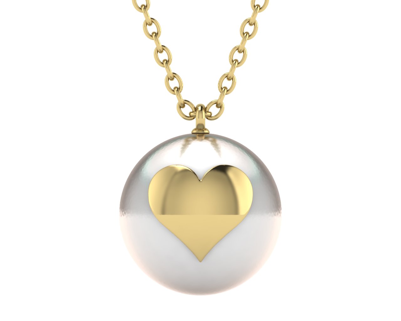 Emoji Pearl Heart Necklace American Pearl