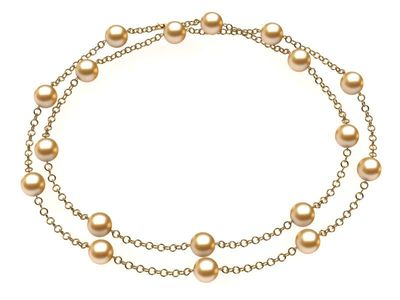 Golden & White South Sea Pearl 32 Inch Tin Cup Necklace