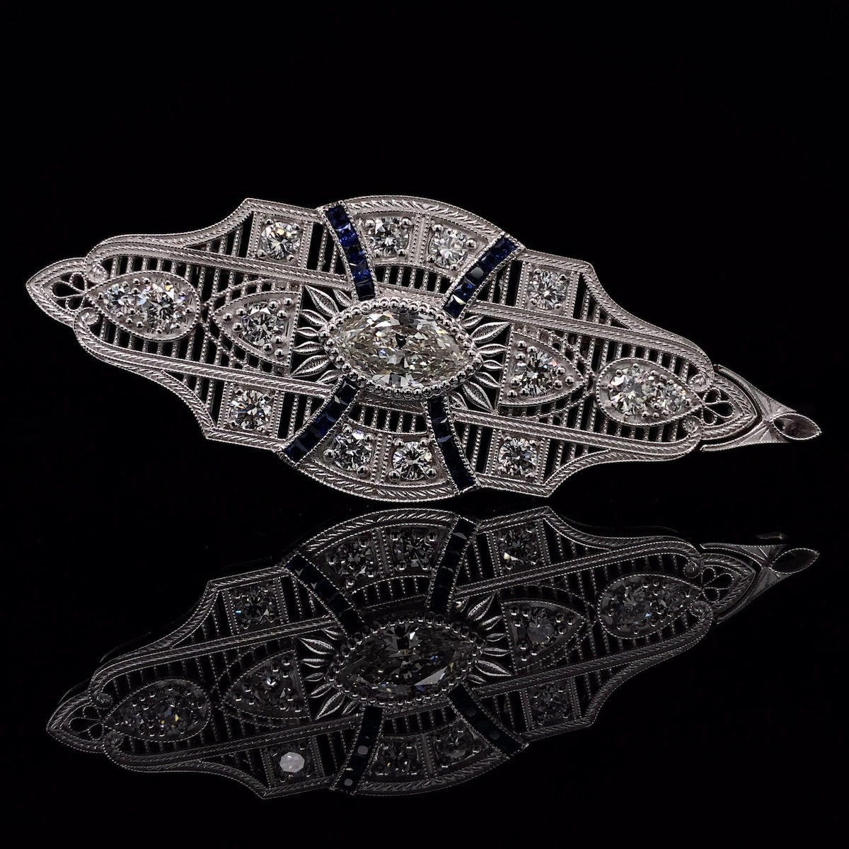 Impossible Platinum Vintage Pendant & Necklace/Brooch