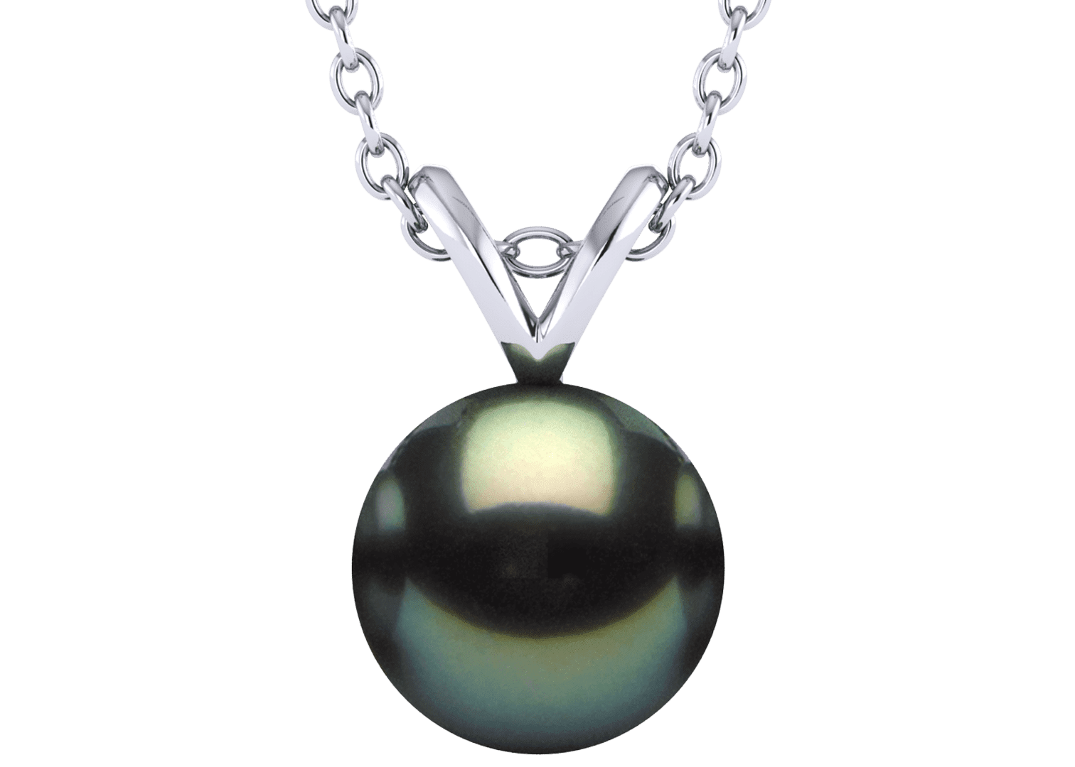 Japanese Akoya Single V Black Pearl Pendant | American Pearl
