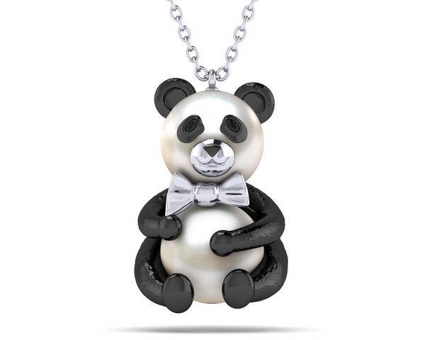 【BLACKPURPLE】[silver925] Luna Pearl Hug Bear Pendant TLC Luna Bear Pendant - Tim Cherry
