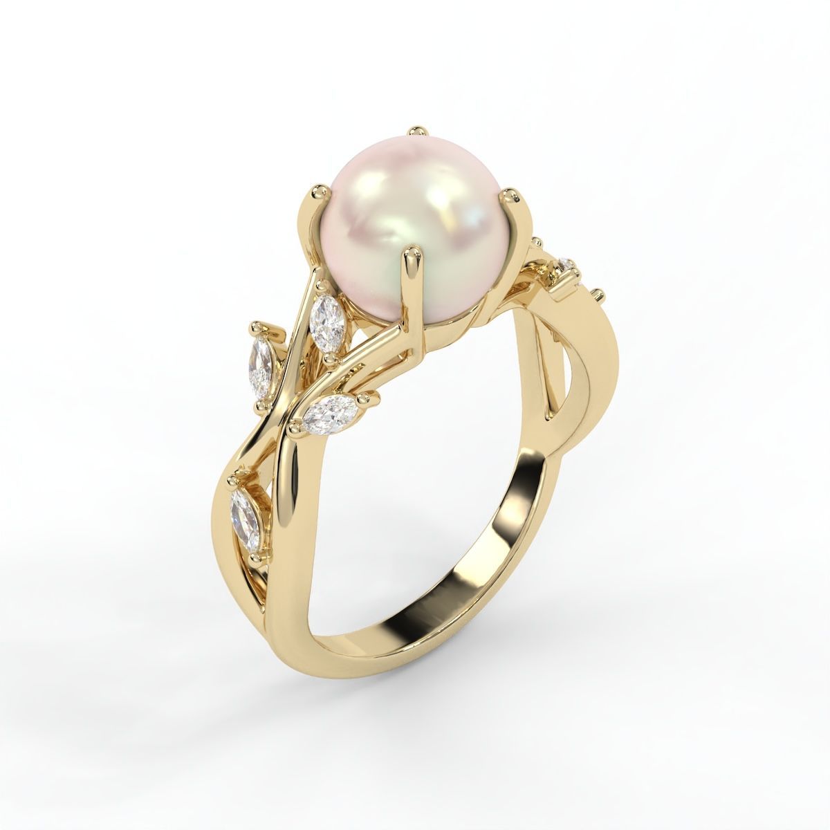 Pearl & Diamond Vine Ring