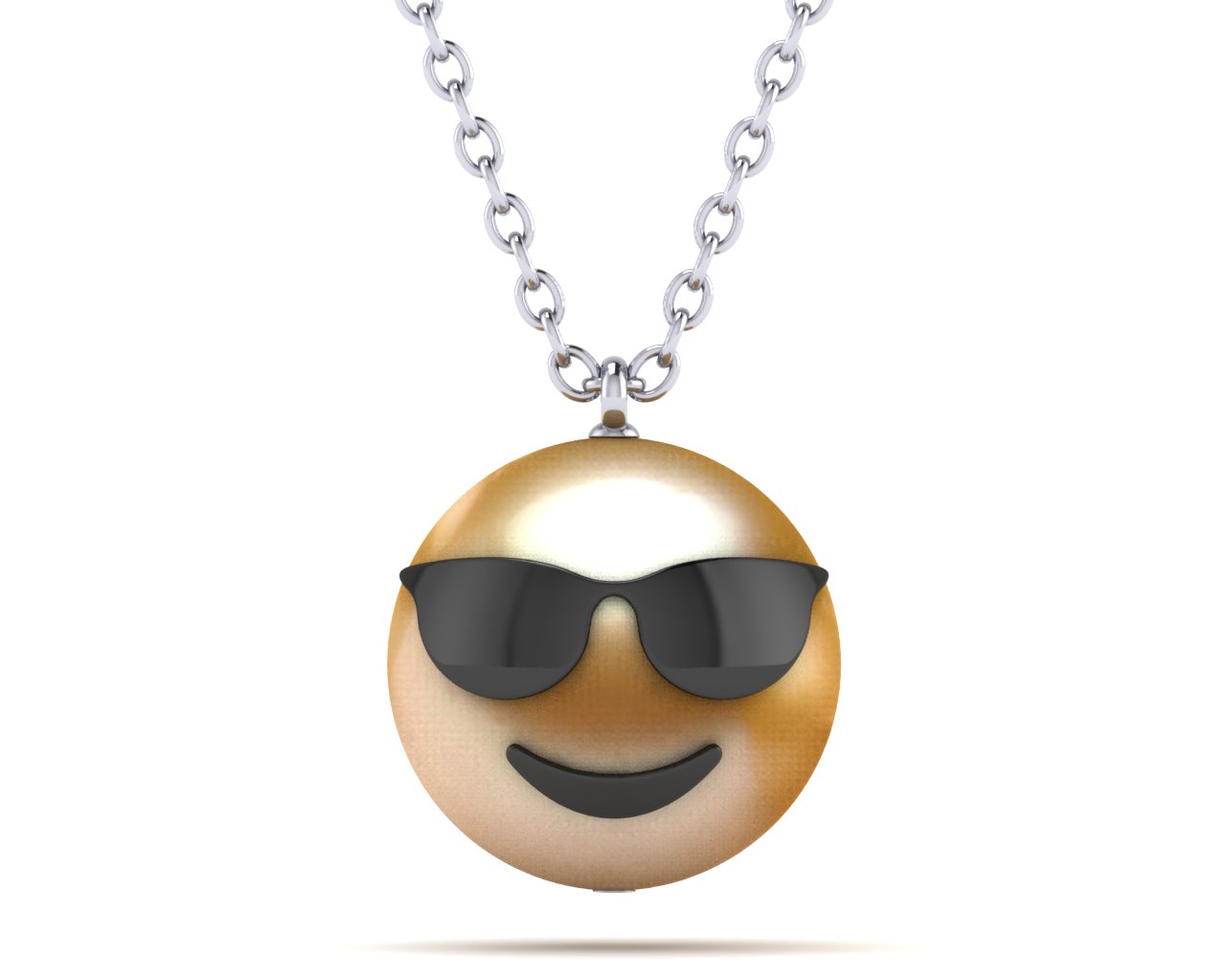 Pearl Emoji Pendant Smiling Face With Sunglasses American Pearl