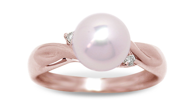 Pink Casse Japanese Akoya Cultured Pearl Ring | American Pearl