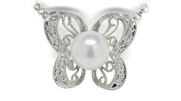 Queen Butterfly a Japanese Akoya Cultured Pearl Necklace