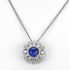 Sapphire & Diamond Halo Pendant