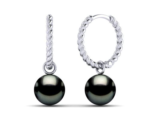 Tahitian Pearl Twist Earrings