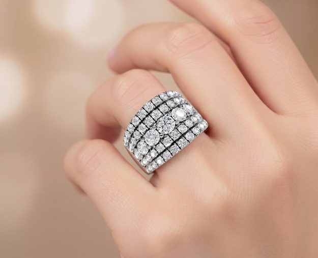 Upgrade Platinum Diamond Cocktail Ring