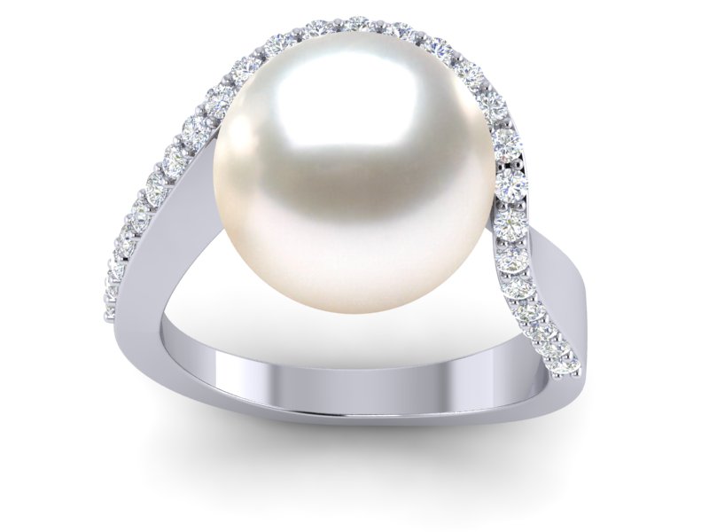 White South Sea Ocean Wave Ring | American Pearl