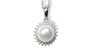 White Sunflower a Japanese Akoya Cultured Pearl Pendant