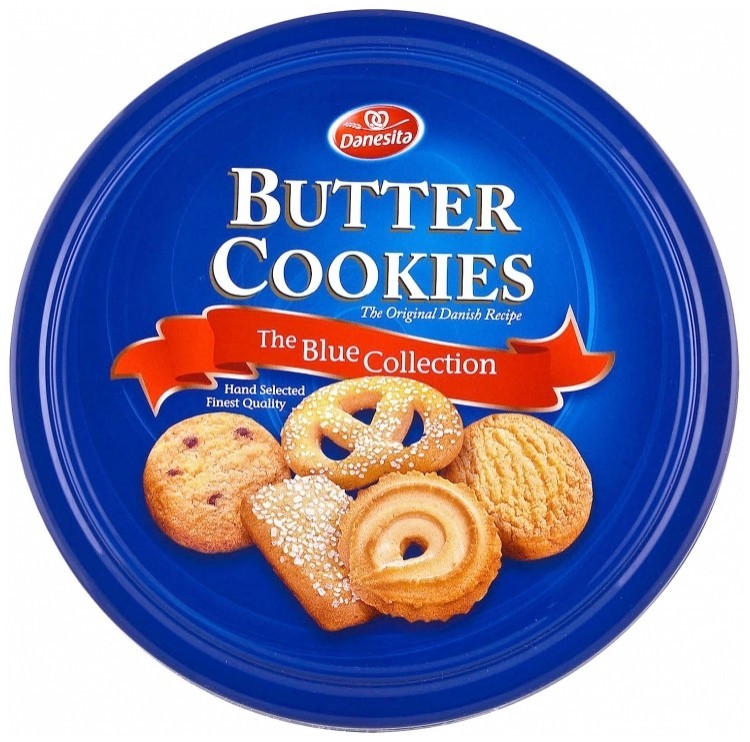 blue butter cookie tin