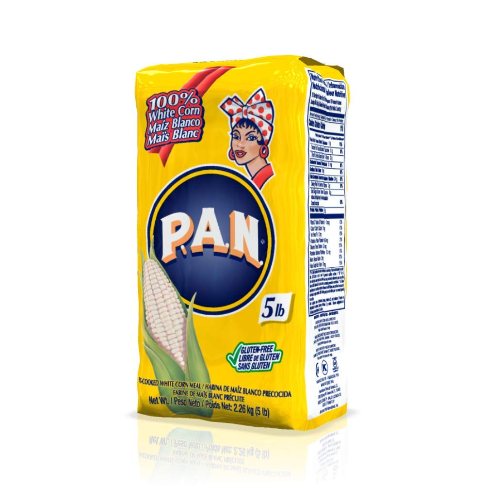 P.A.N. PreCooked White Corn Meal Net.Wt 5 Lb