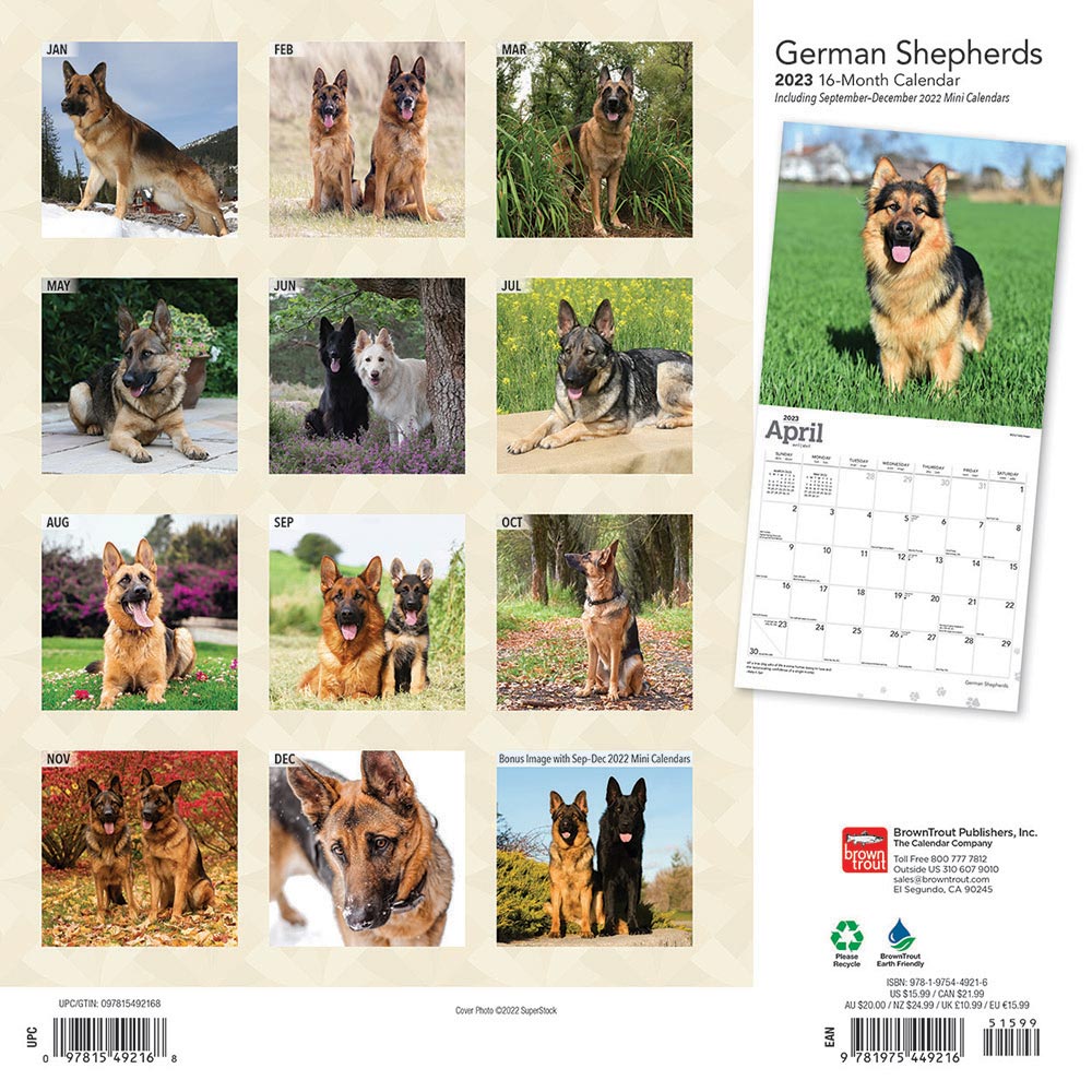 German Shepherds Calendar 2024Animal Den