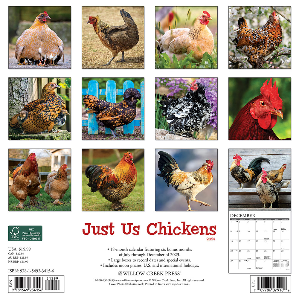 Just Us Chickens Calendar 2024 Willow
