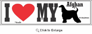 Afghan Hound Bumper Sticker I Love My