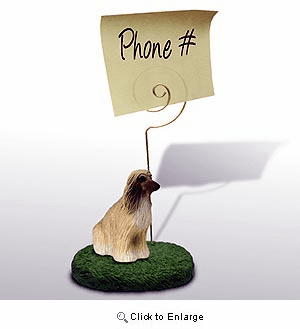 Afghan Hound Note Holder Tan & White