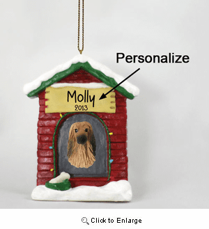 Afghan Hound Personalized Dog House Christmas Ornament