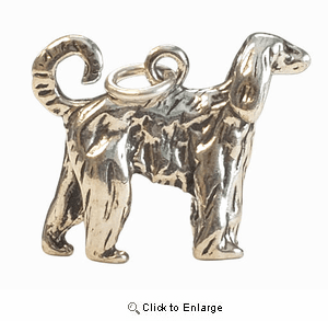 Afghan Hound Sterling Silver Charm