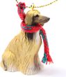 Afghan Hound Tiny One Christmas Ornament Tan-White