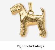 Airedale Terrier 24K Gold Plated Pendant