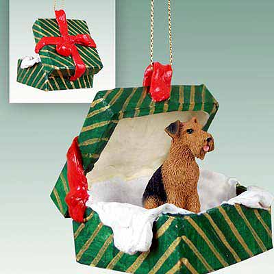 Airedale Terrier Gift Box Christmas Ornament