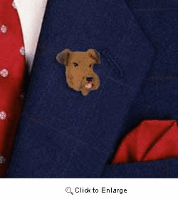 Airedale Terrier Pin Hand Painted Resin
