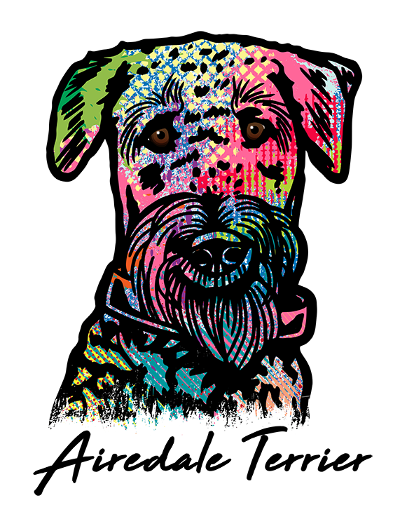 Airedale Terrier T Shirt Colorful Abstract