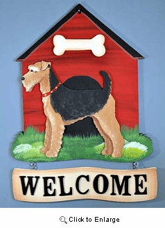 Airedale Terrier Welcome Sign