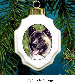 Akita Christmas Ornament Porcelain