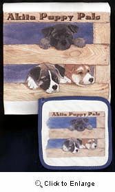 Akita Dish Towel & Potholder