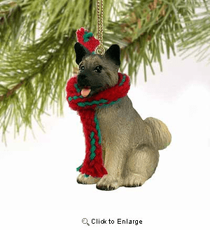 Akita Tiny One Christmas Ornament Gray