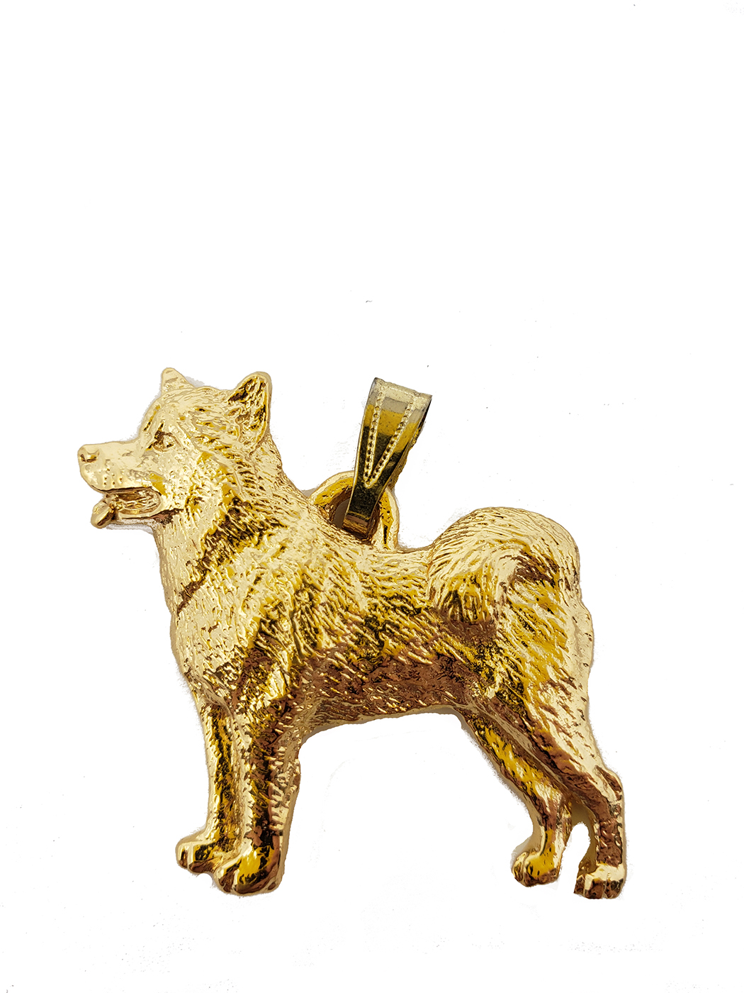 Alaskan Malamute 24K Gold Plated Pendant