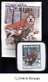 Alaskan Malamute Dish Towel & Potholder