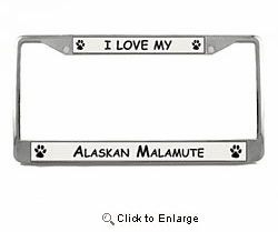 Alaskan Malamute License Plate Frame