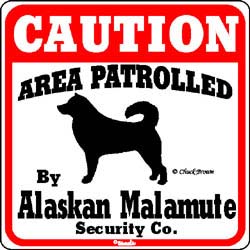 Alaskan Malamute Caution Sign