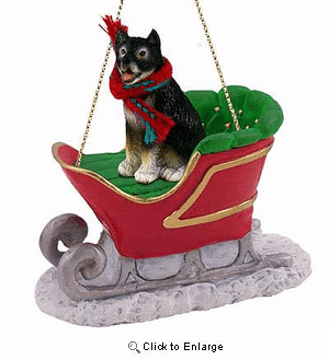 Alaskan Malamute Sleigh Ride Christmas Ornament